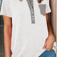 Full Size Half Button Short Sleeve T-Shirt