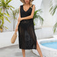 Openwork Slit V-Neck Sleeveless Cover Up