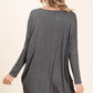 BOMBOM Round Neck Long Sleeve Oversized Top