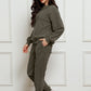 Corduroy Round Neck Sweatshirt and Sweatpants Set