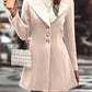 Collared Neck Long Sleeve Longline Coat