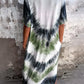 Full Size Pocketed Tie-Dye Short Sleeve Dress