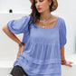 Plus Size Square Neck Half Sleeve Blouse