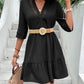 Notched Neck Half Sleeve Dress