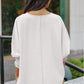 Round Neck Dolman Sleeve Textured Blouse