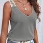 Full Size Lace Detail V-Neck Tank