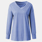 Full Size V-Neck Long Sleeve T-Shirt