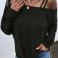 Asymmetrical Neck Long Sleeve Top