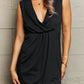 Deep V Sleeveless Tulip Hem Dress