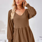 V-Neck Lantern Sleeve Blouse