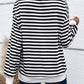 Heart Patch Striped Round Neck Long Sleeve Sweatshirt