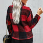 Half Zip Plaid Turtleneck Sweatshirt