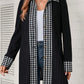 Houndstooth Button Up Long Sleeve Cardigan