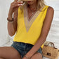 Full Size Lace Detail V-Neck Tank