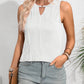 Textured Cutout Round Neck Tank