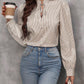 Striped Tie Neck Long Sleeve Blouse