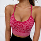 Crisscross Leopard Scoop Neck Active Bra