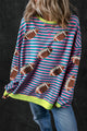 Striped Football Long Sleeve Sweatshirt Stripe