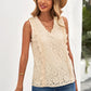 Scalloped V-Neck Lace Tank