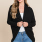 BOMBOM Open Front Waffle Knit Cocoon Cardigan