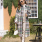 MeiMei Plaid Button Up Dropped Shoulder Coat