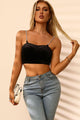 Perfee Chain Strap Cropped Cami Black
