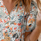 Floral Tie Neck Shoulder Detail Blouse