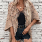 Fringe Open Front Half Sleeve Poncho