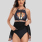 Cutout Printed Grecian Neck One-Piece Swimwear