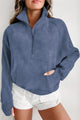 Half Zip Long Sleeve Sweatshirt Dusty Blue