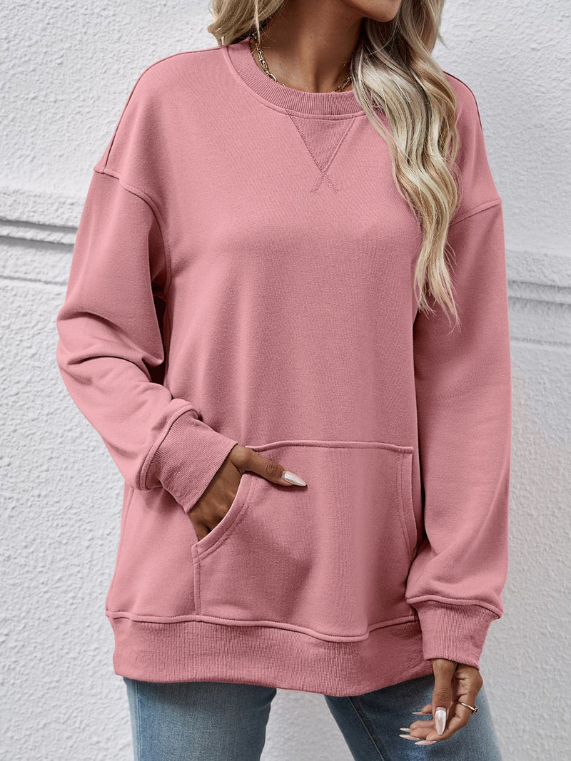 Round Neck Long Sleeve Sweatshirt