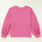 Striped Round Neck Long Sleeve Sweatshirt