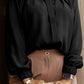 Button Up Round Neck Long Sleeve Shirt