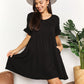 V-Neck Flounce Sleeve Tiered Dress