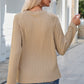 Round Neck Raglan Sleeve Ribbed Blouse