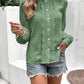 Swiss Dot Lace Detail Button Up Long Sleeve Shirt