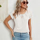 Lace Detail Round Neck Short Sleeve T-Shirt