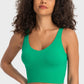 Deep V-Neck Crop Sports Bra