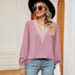 Contrast Puff Sleeve Blouse