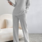 Ribbed V-Neck Top and Pants Lounge Set