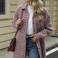 Houndstooth Button Up Dropped Shoulder Coat