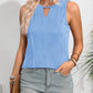 Textured Cutout Round Neck Tank