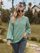Cable-Knit Dropped Shoulder Hoodie Gum Leaf