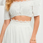 Lace Detail Off Shoulder Top and Slit Skirt Set