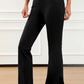 Wide Waistband Slit Bootcut Active Pants