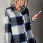 Plaid Collared Neck Longline Shirt