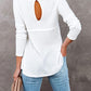 Cutout Round Neck Long Sleeve T-Shirt