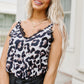 Leopard Print V-Neck Lace Trim Bodysuit