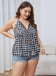 Plus Size Plaid Halter Neck Cami Plaid