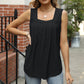 Eyelet Square Neck Tank